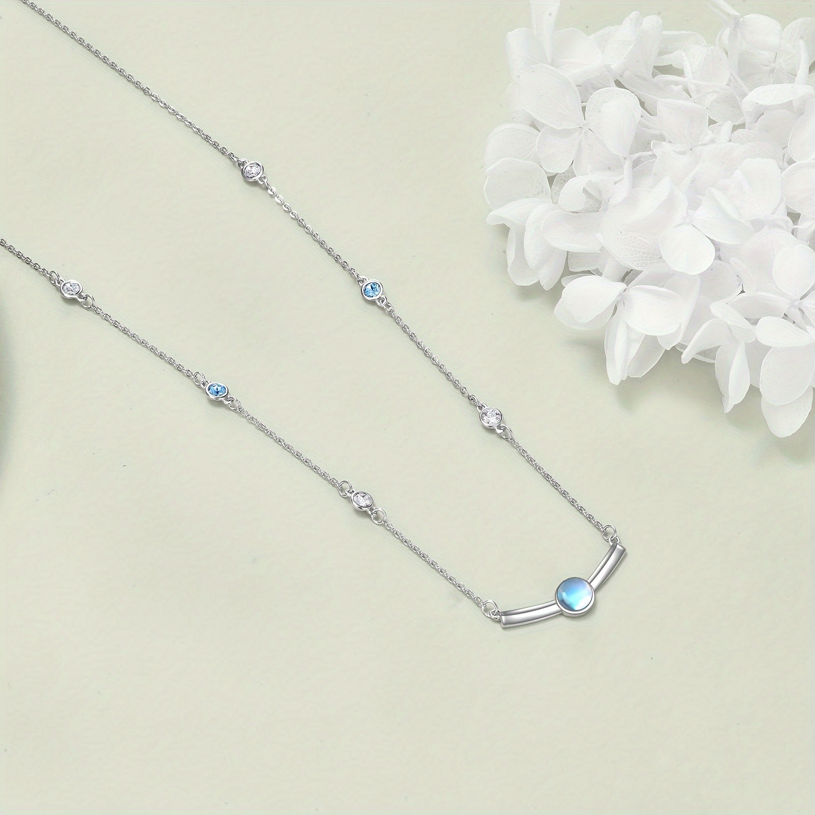 Moonstone Necklace 925 Sterling Silver Pendant