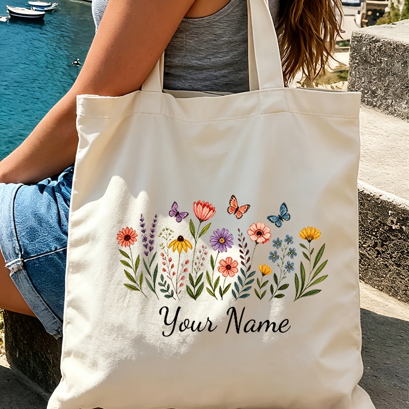 TEMU 1/2pcs Customizable Blank Black Tote Bag Set With Zippered Pouch - Large Capacity Shoulder Bag And Small Makeup Organizer - Personalized Print