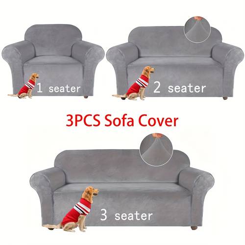 thickened velvet stretch sofa cover living room home sofa slipcover solid scratch resistant sofa protector warm autumn winter cat scratch resistant sofa cover suitable for ideal for living rooms