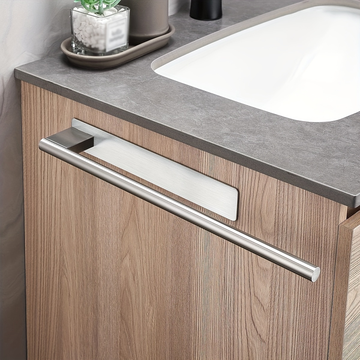 TEMU 1 soporte para pañuelos que ahorra - Montaje en pared, organizador de toallas y accesorios para baño, diseño minimalista moderno, adecuado para