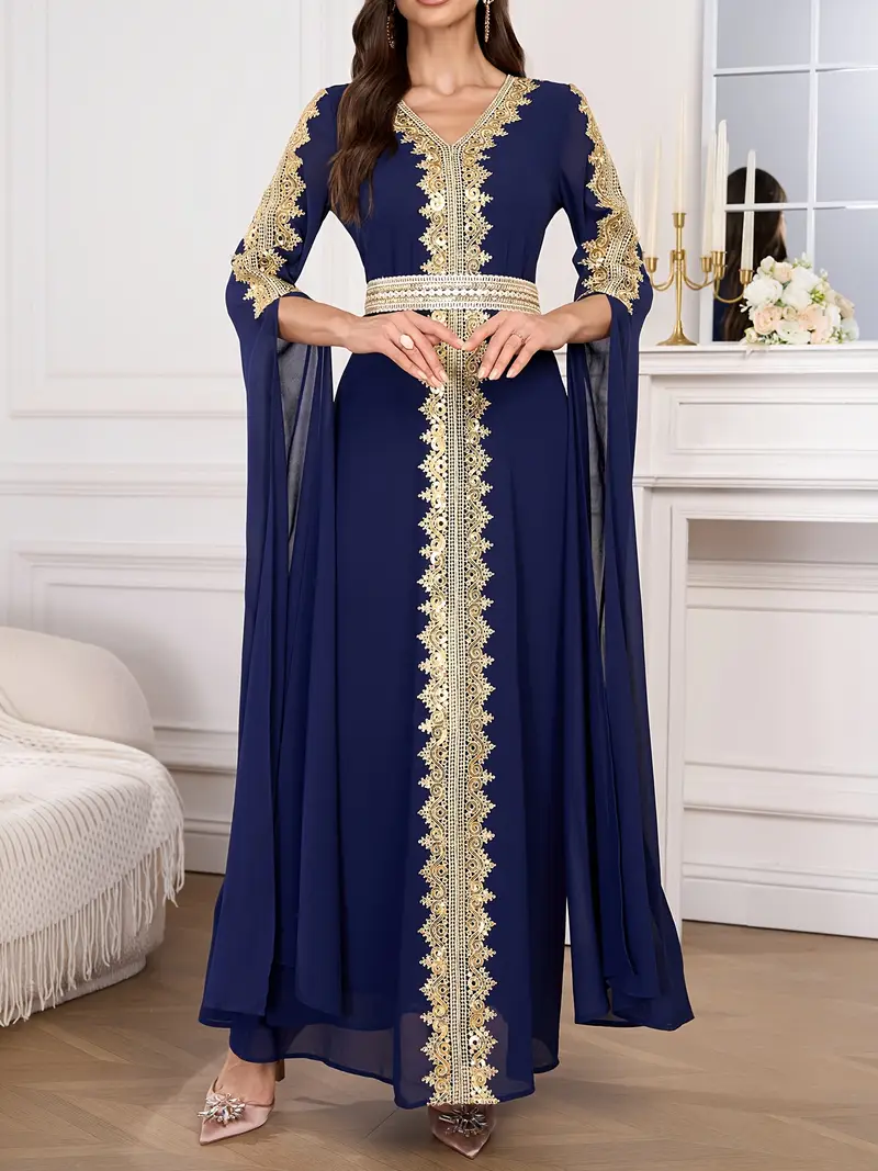 elegant navy blue sequin v neck maxi dress women long sleeve - Temu Spain elegant navy blue sequin v neck maxi dress women long sleeve - Temu Spain