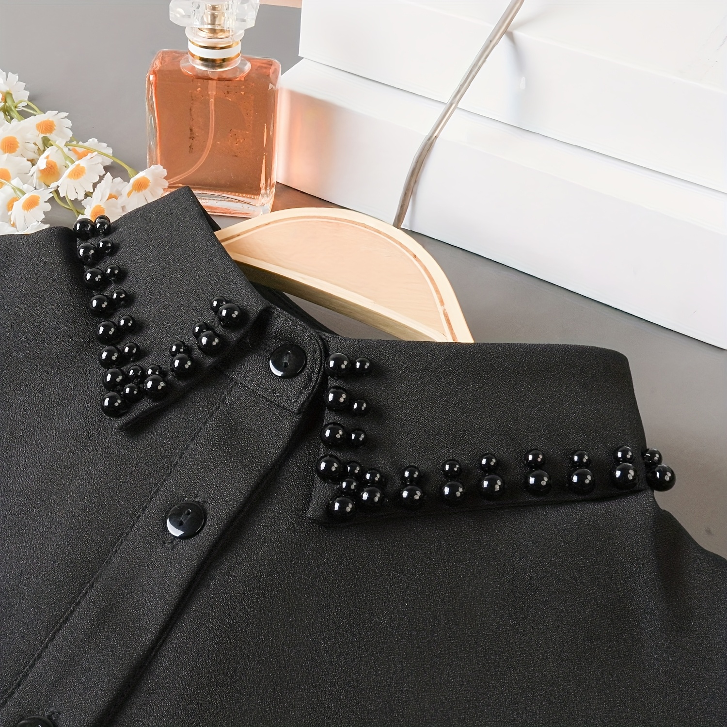 New Fashionable Hand-sewn Beaded Detachable Detachable Faux Collar For Women, Versatile For Layering With Sweaters, Base Layers, And Shirts, Suitable For : Spring, Summer, Autumn, And Winter