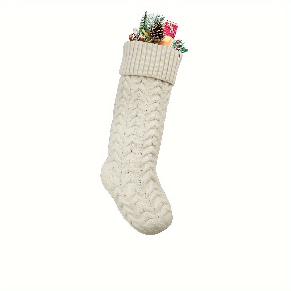 TEMU Custom Embroidered Knit Christmas Stockings, Polyester, , Holiday Decor, No Feather, For Home & Kitchen Use