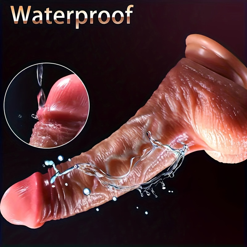 Sliding Foreskin Dildo - D029-L: 15Cm/5.9 Inch Length, 4Cm/1.57 Inch Diameter, 21.5Cm/8.46 Inch Total Length, Waterproof, No Battery, No Wire, Made of Liquid Silicone, Adult Sex Toy for Both Genders