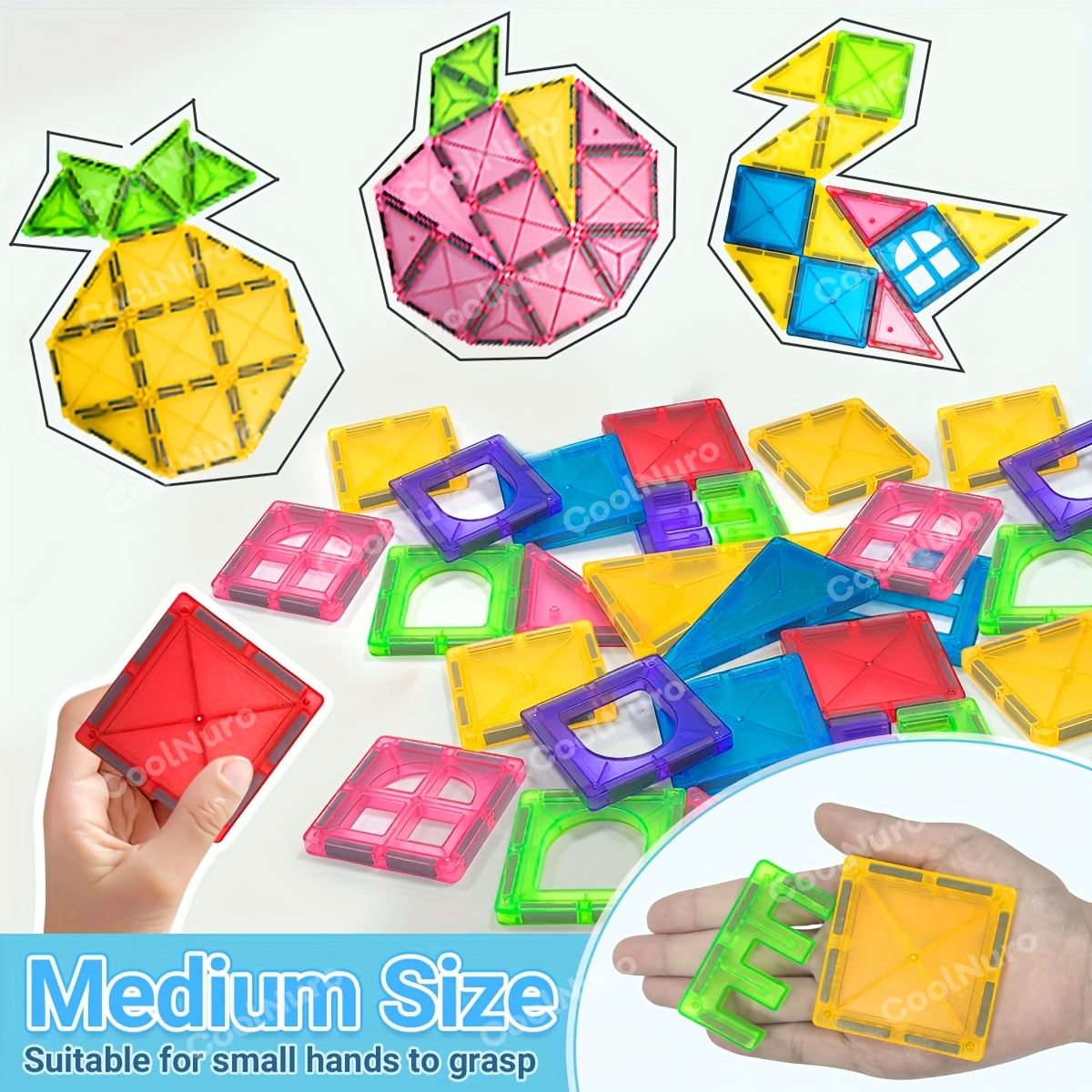 Magnetic Building Blocks Educational Sensory Designer Set for Creative Learning