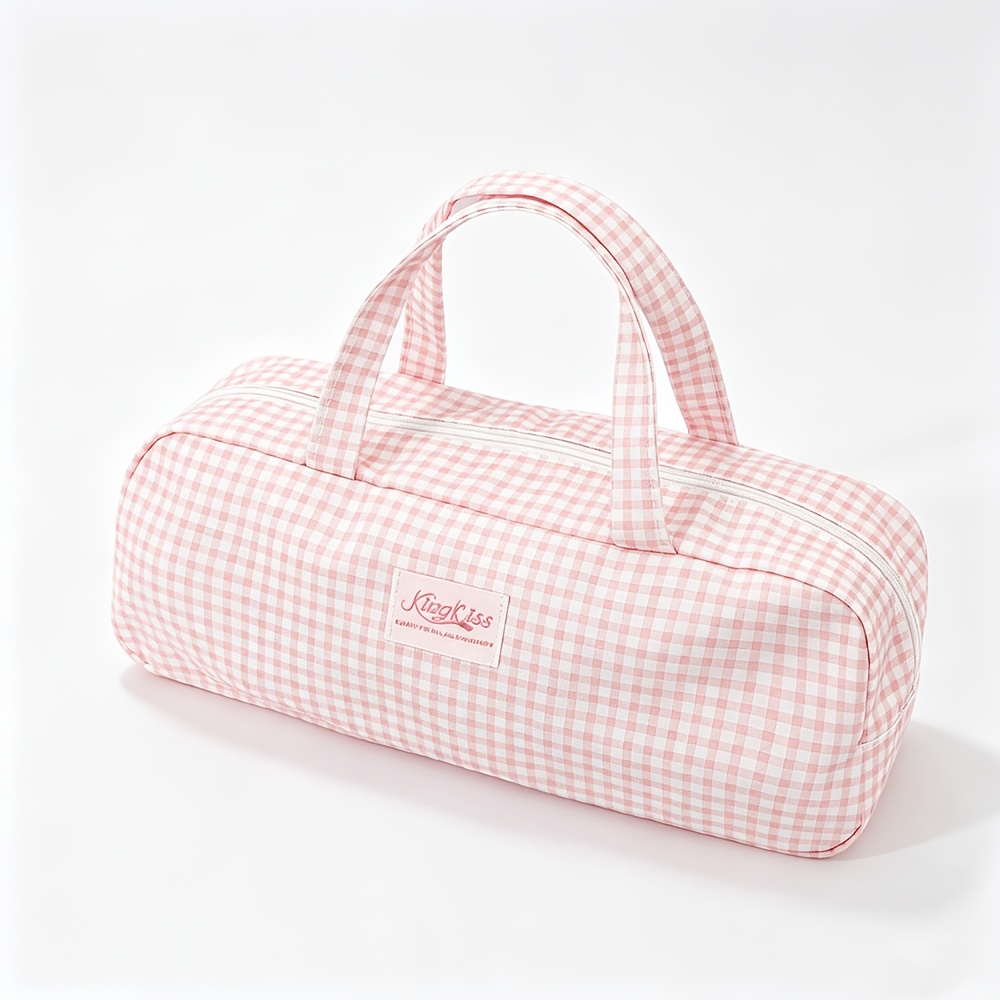 TEMU 1pc Handheld Hair Dryer Storage Bag Grid Portable Large Capacity Straightener Curling Iron Travel Bag