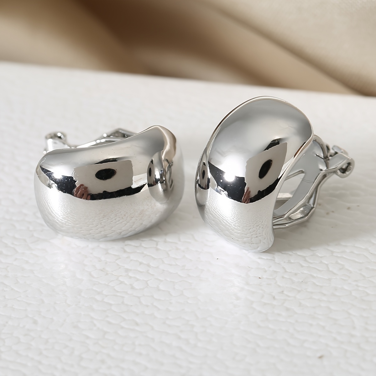 Women's Trendy Waterdrop & Crescent Moon Clip-On Earrings