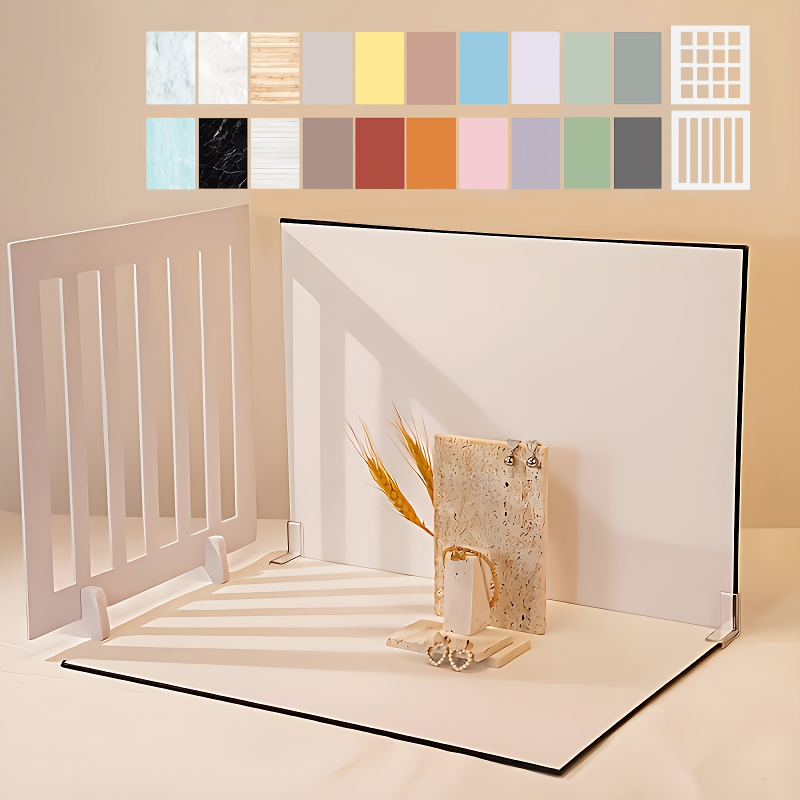 13pcs photography backdrop kit with 20 unique patterns great for food makeup jewelry and miniature items durable reflective photo backdrop boards 16x11 5 inch versatile props 0