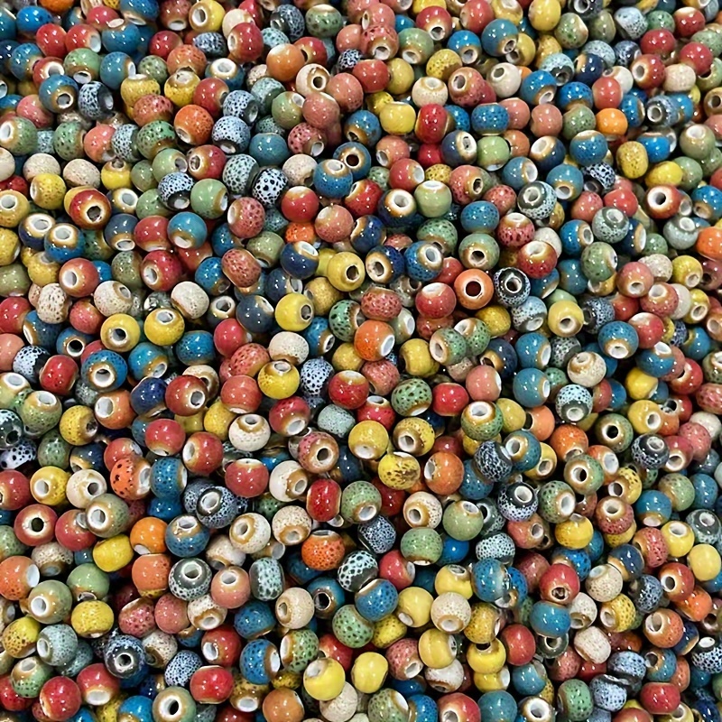 

Ceramic Beads For Jewelry Making, 100pcs Vintage Glazed Flower Finish Round Beads For Bracelets, Necklaces, And Crafts Diy Kit