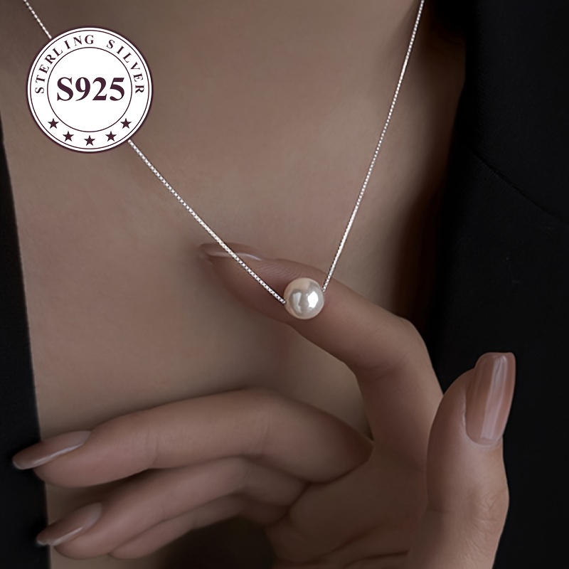 TEMU 925 Sterling Silver Anti Allergy Fashionable Simple Collarbone Chain, Personalized Temperament Jewelry Necklace, Daily Wear Accessories,