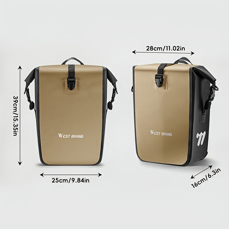 WEST BIKING 2pcs Large Capacity Bicycle Rear Seat Bags 56L Rear Rack Bag for Long-Distance Outdoor Use, Lightweight Backpack with Roll Top Design, Carrying Handle, And Free Shoulder Strap for Mountain Cycling And Commuting