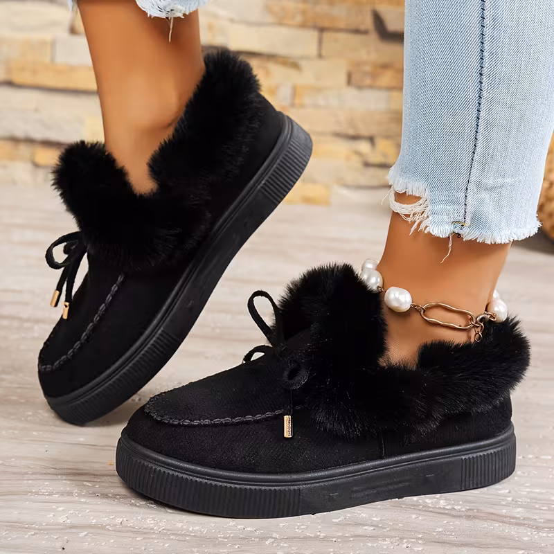 womens fleece lined slippers warm and comfortable leopard print insulated shoes womens winter footwear Product details 3