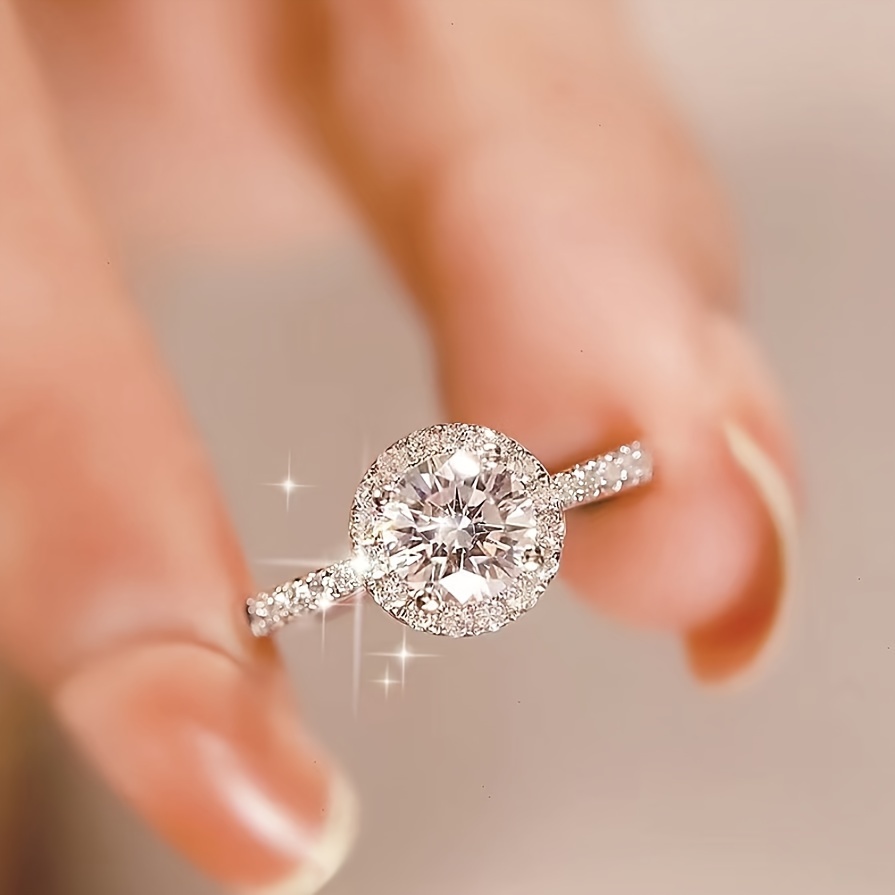 Round CZ Adjustable Open Ring for Everyday and Parties
