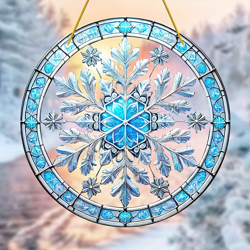 

8"x8" Acrylic Snowflake Sun - Perfect For Christmas & New Year's Gifts, Winter Decor, And Outdoor Garden Display