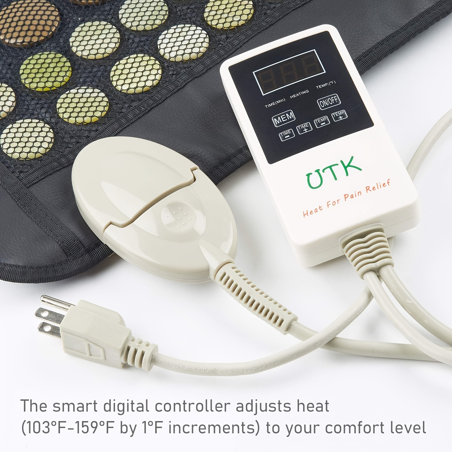 utk heating pad for back heating pad smart controller with memory function auto shut off and travel bag included small pro Product details 0