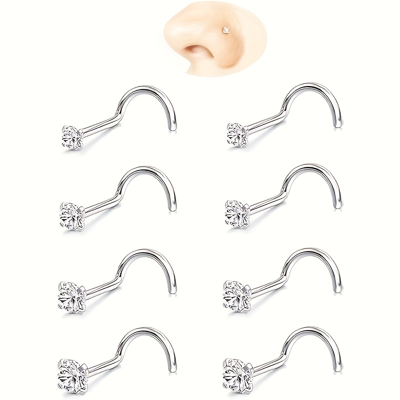 8pcs 20g Nose Stud Set