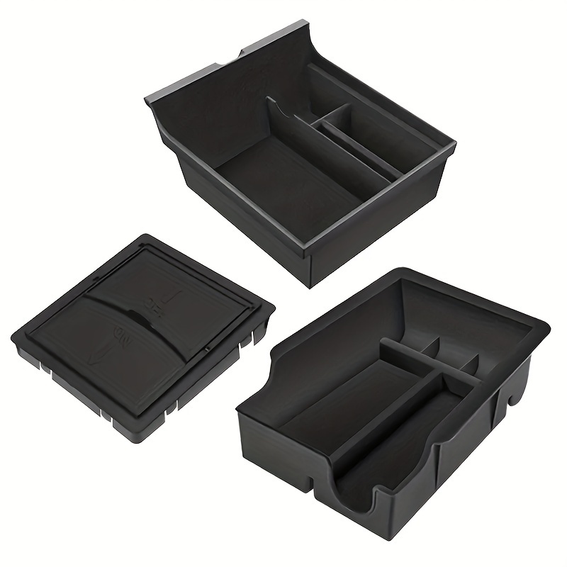 TEMU 3pcs Set For Model 3/y 2021 2022 2023 Center Console Organizer Tray, Hidden Interior Organizer, Interior Accessory (velvet) Storage Case
