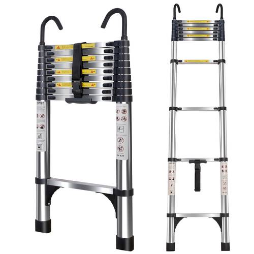 item picture telescoping extension ladder heavy duty metal extension ladder 330 lbs load capacity with non slip feet 2 to install and store folding telescopic ladder for home used for repair household moving and outdoor work