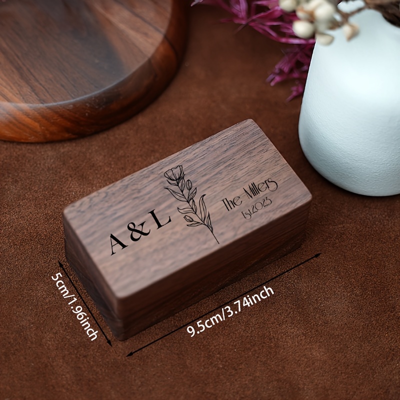 Custom Black Walnut Jewelry Box, Personalized Gift for Loved Ones
