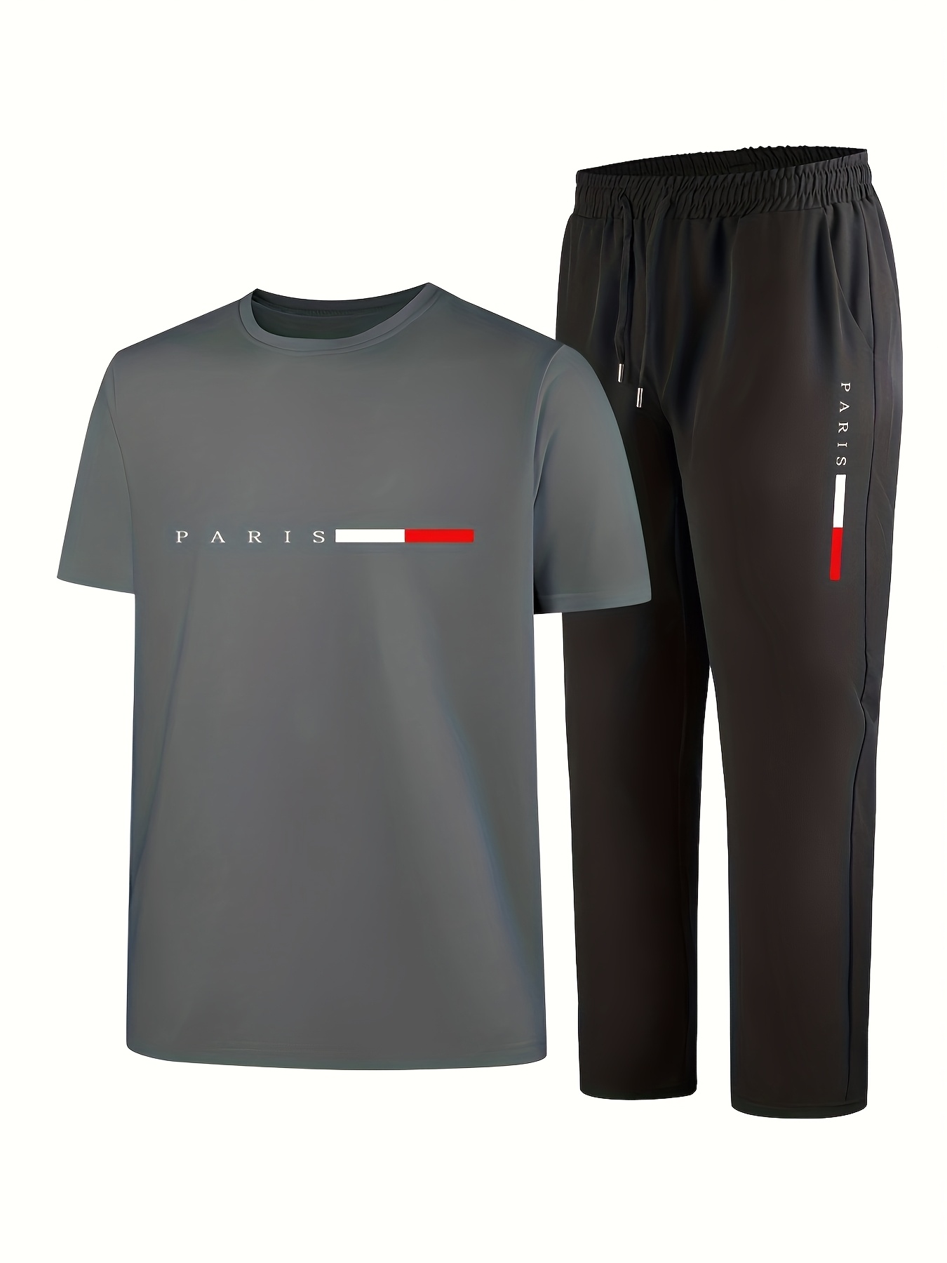   quick dry mens cool casual athletic print pattern 2pcs set