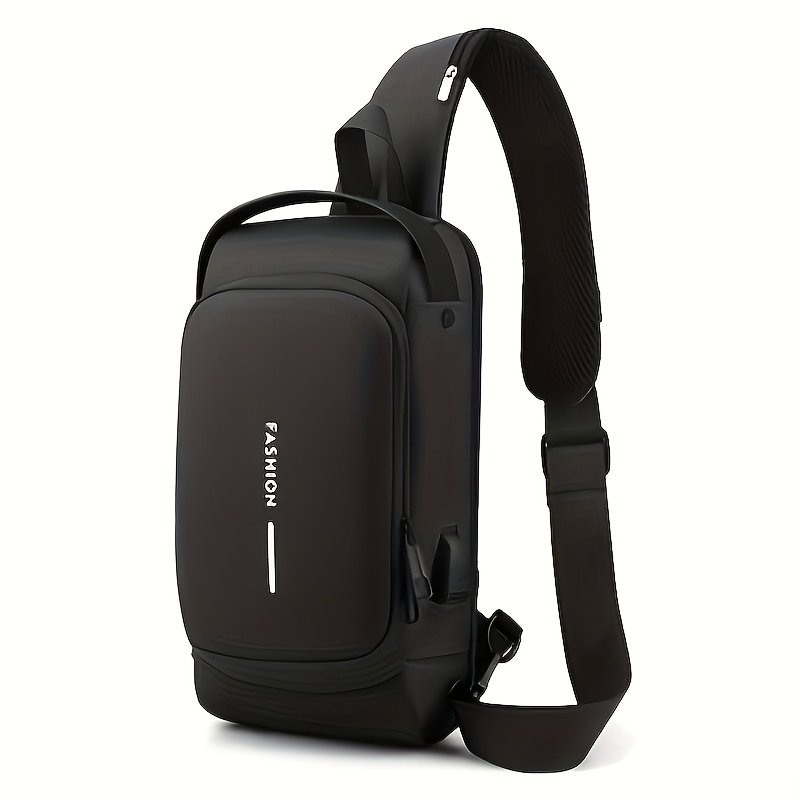 TEMU Men's Motorcycle Bag, Password Anti-theft Chest Bag, Men's Shoulder Bag, Sports Waist Bag, Casual Multifunctional Crossbody Bag