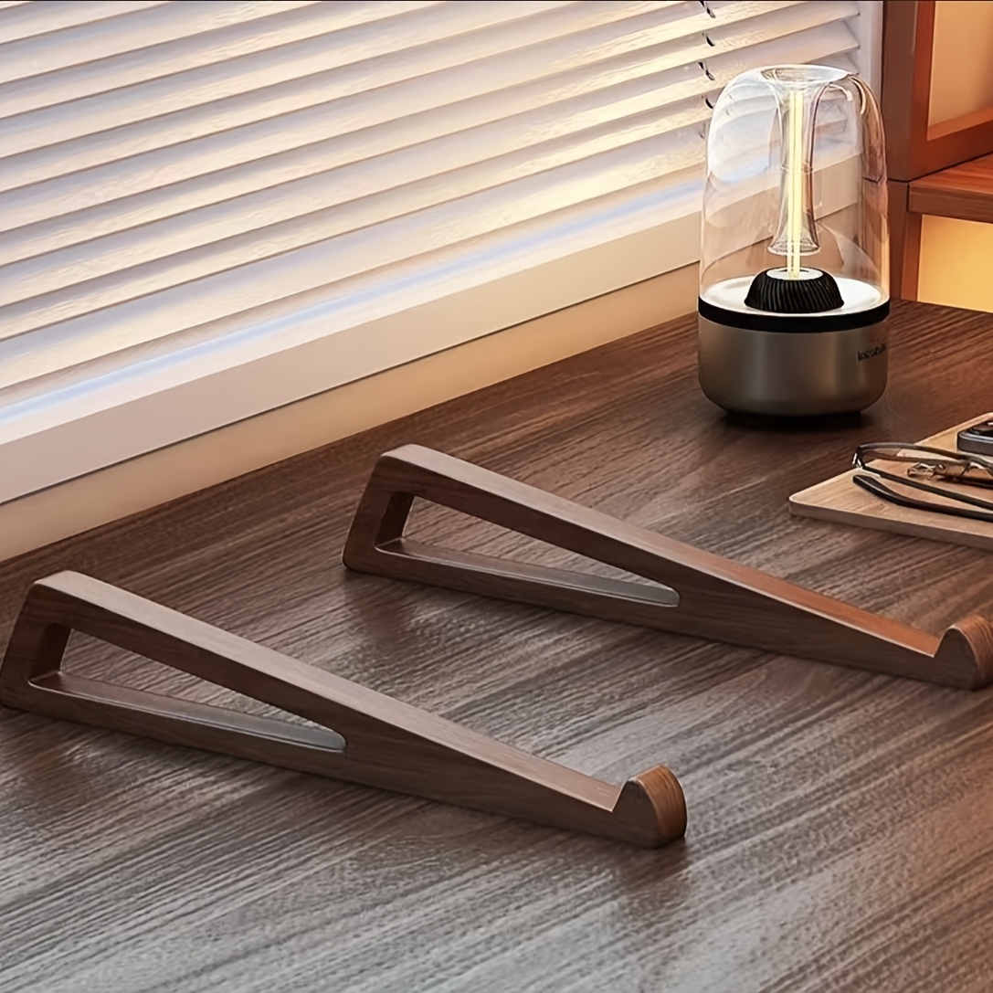 TEMU 1 Paire de Rehausseurs Améliorés en Bois pour Ordinateur Portable et de Bureau, Support de Bureau Portable, Support de Lecture Multifonctionnel,