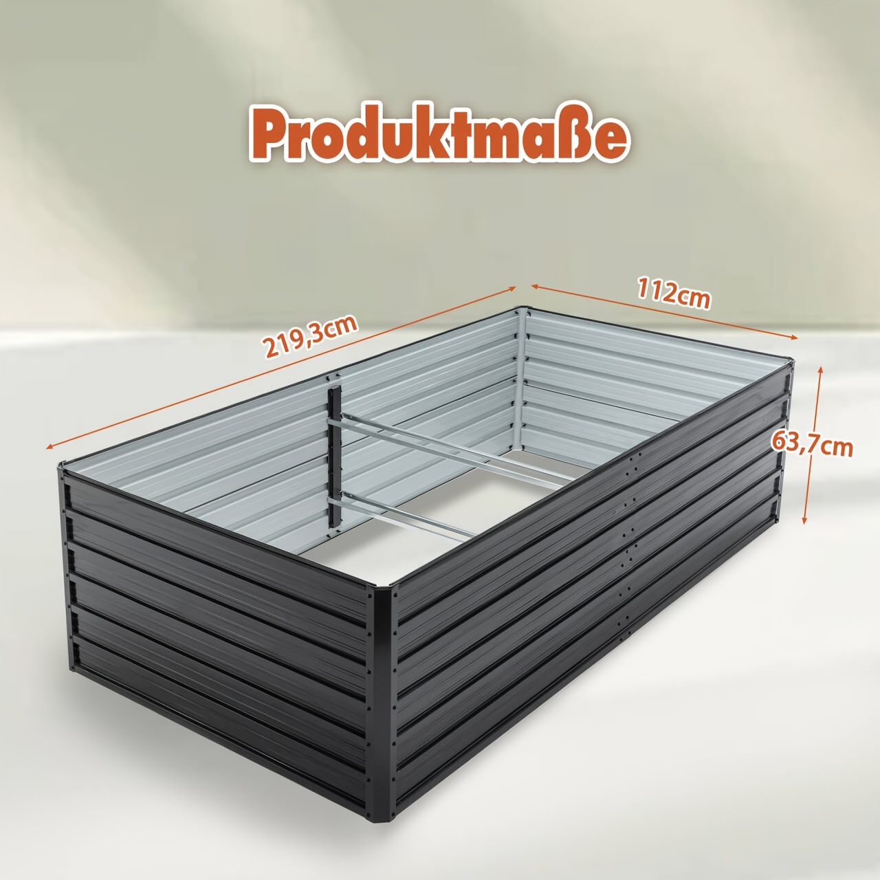 Metal Raised Garden Bed, Galvanized Steel Planting Box - Open Bottom, For Vegetables, Fruits, Flowers, Herbs