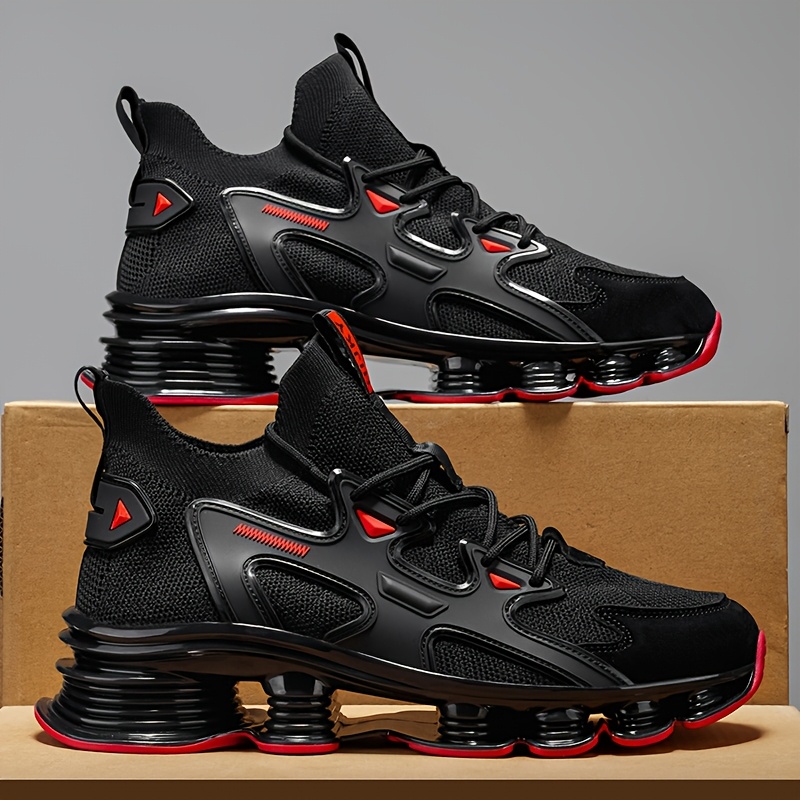 E-shop Herren atmungsaktive Low-Top-Sneaker-Laufschuhe mit Mesh-Obermaterial & gepolsterter Sohle - Leichte Sportschuhe geeignet für Fitnessstudio,