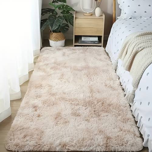 1pc of tie dye light gray ultra soft thick fluffy rug for living room tie dye soft plush area rug for bedroom fluffy carpet for room home decor