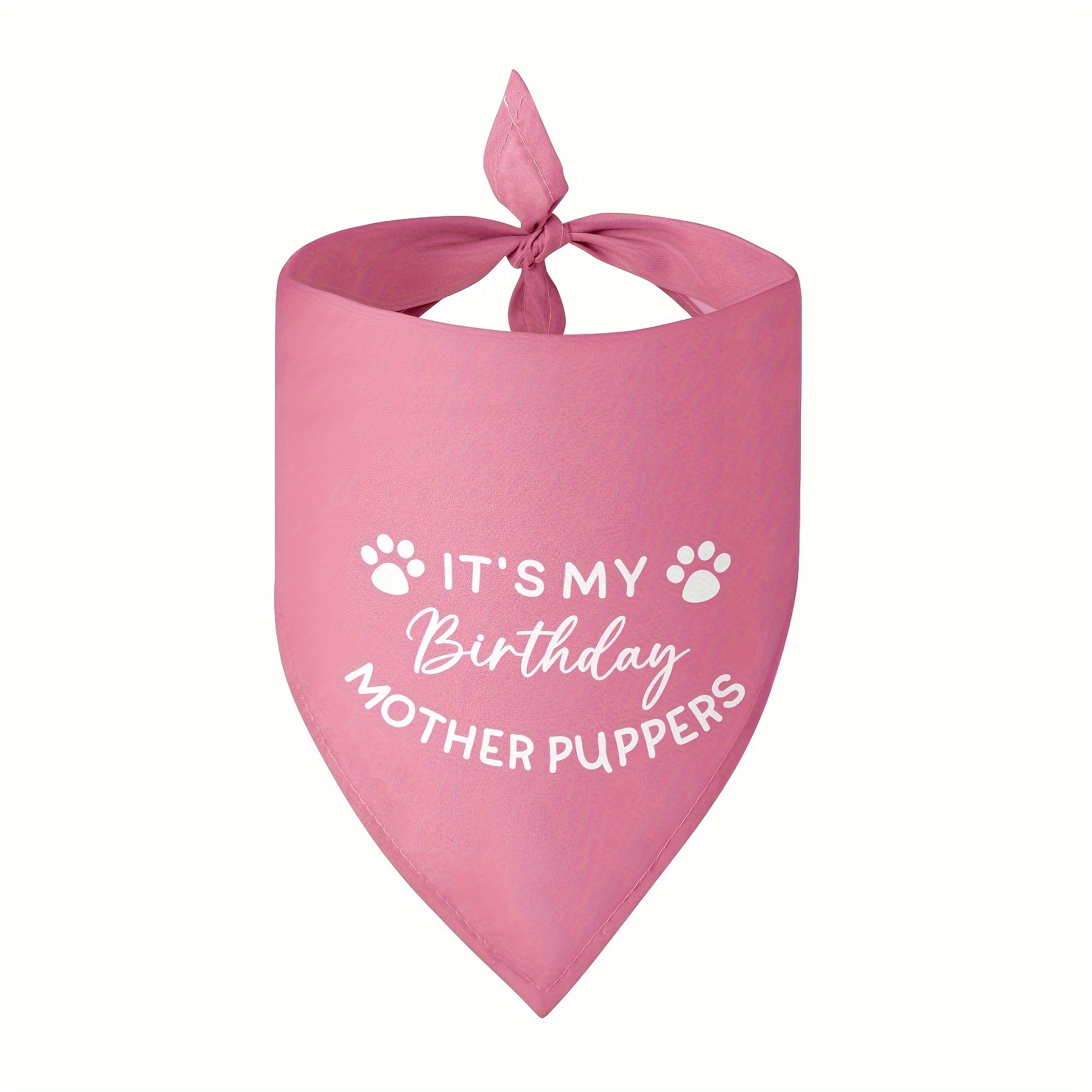 

My Birthday Mother Puppers" Adjustable Dog Bandana - Soft, Washable Pet Scarf For Small To Large Breeds - Fashionable Party Accessory With Single-sided Print