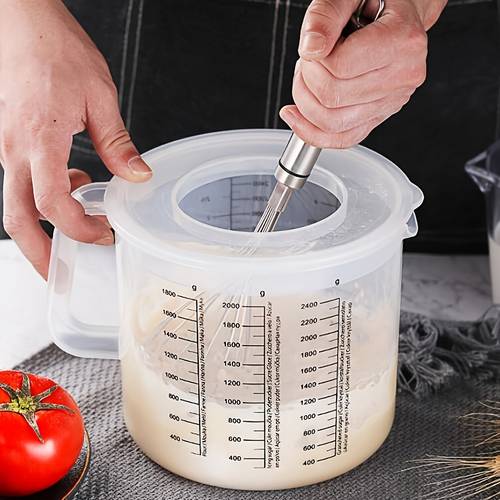 item picture multi functional mixing bowl with lid and measuring cup durable plastic suitable for salads and baking