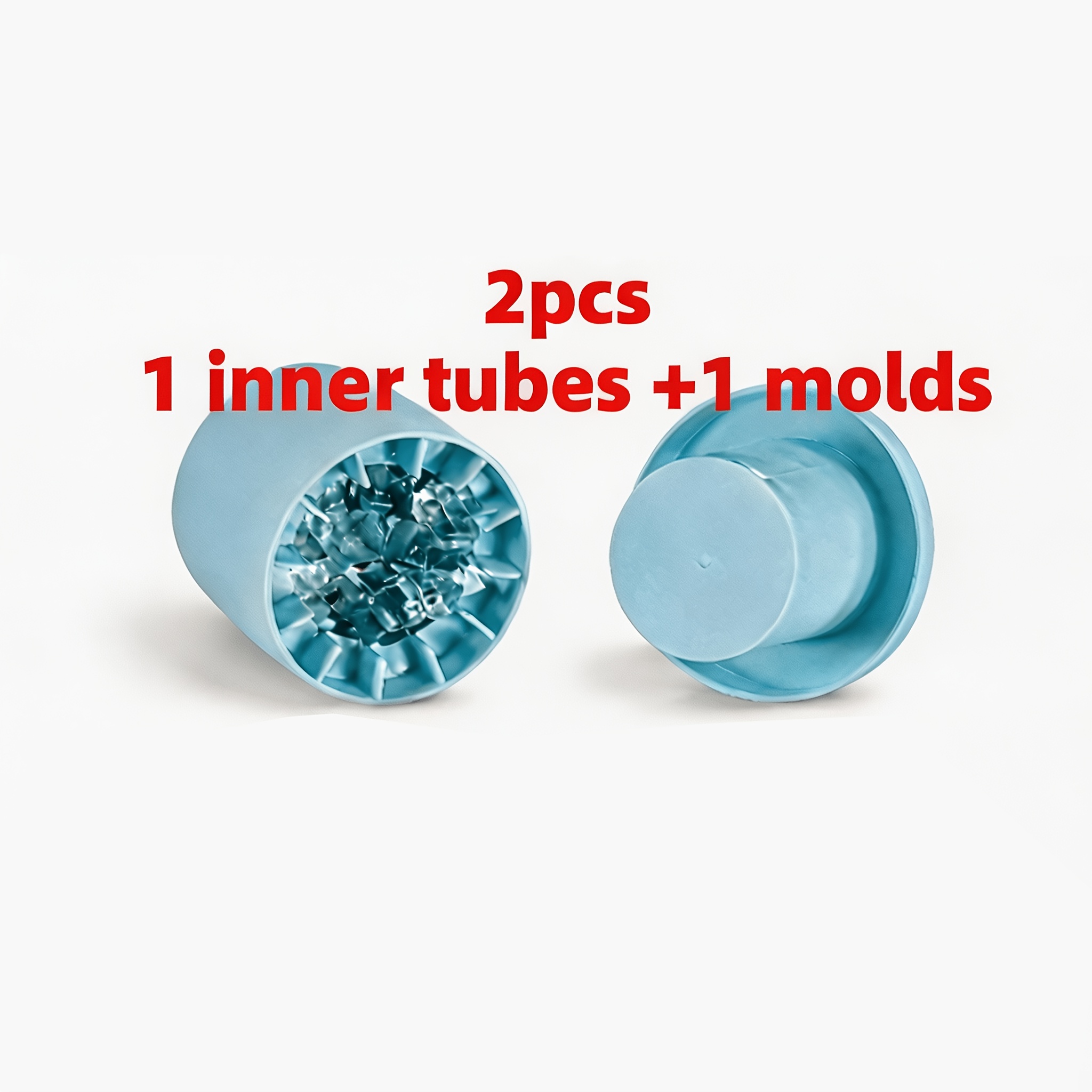 TEMU 2-pack Light Blue Cylinder Silicone Ice Molds, 60 Ice Cubes, Easy-pop Quick-freeze For Coffee, Soda, Drinks, , Tumblers, Halloween Christmas