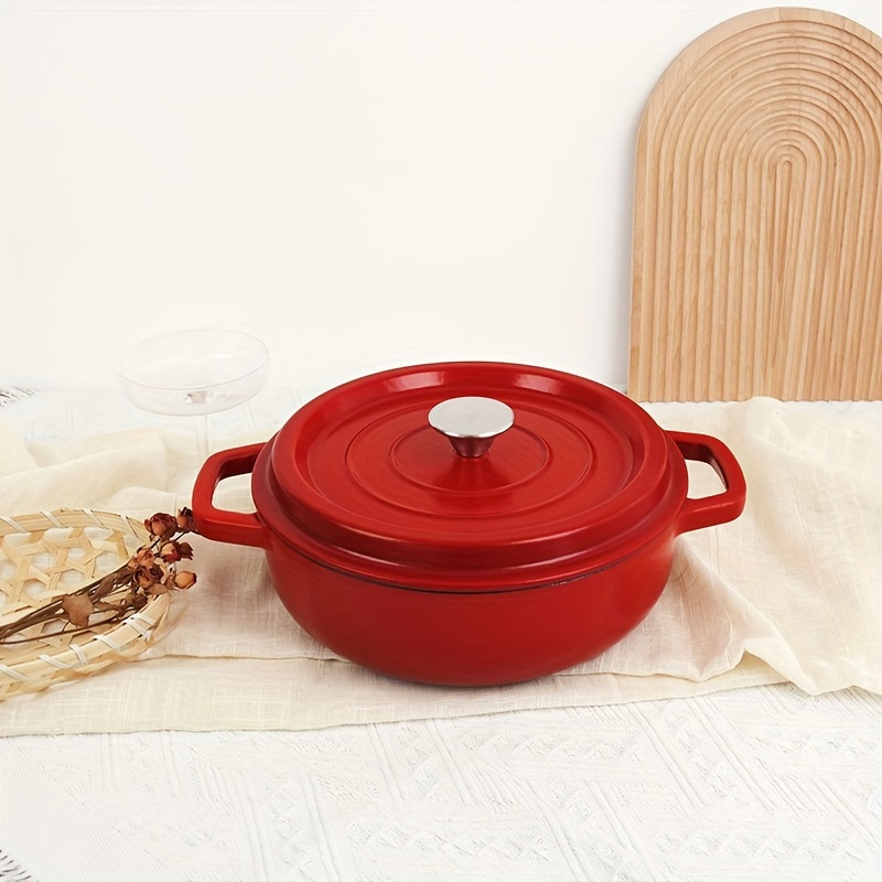 versatile enamel cast iron pot with lid non stick     soups compatible with oven induction gas     in 60 8oz 98 7oz 115oz sizes details 3