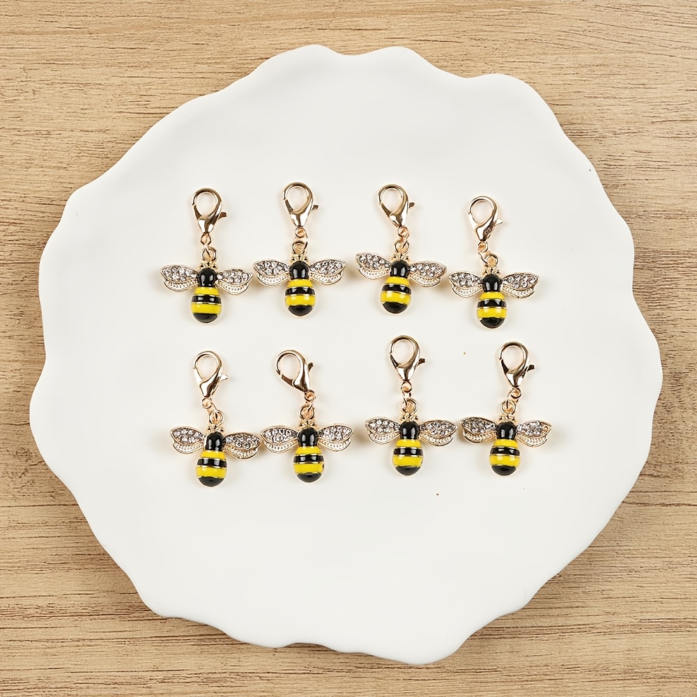 

8pcs/12pcs, Bee Keychain, Perfect Fashion Gifts For Best , Gift, Interesting Bee Gift For Bee Lovers, Alloy Material