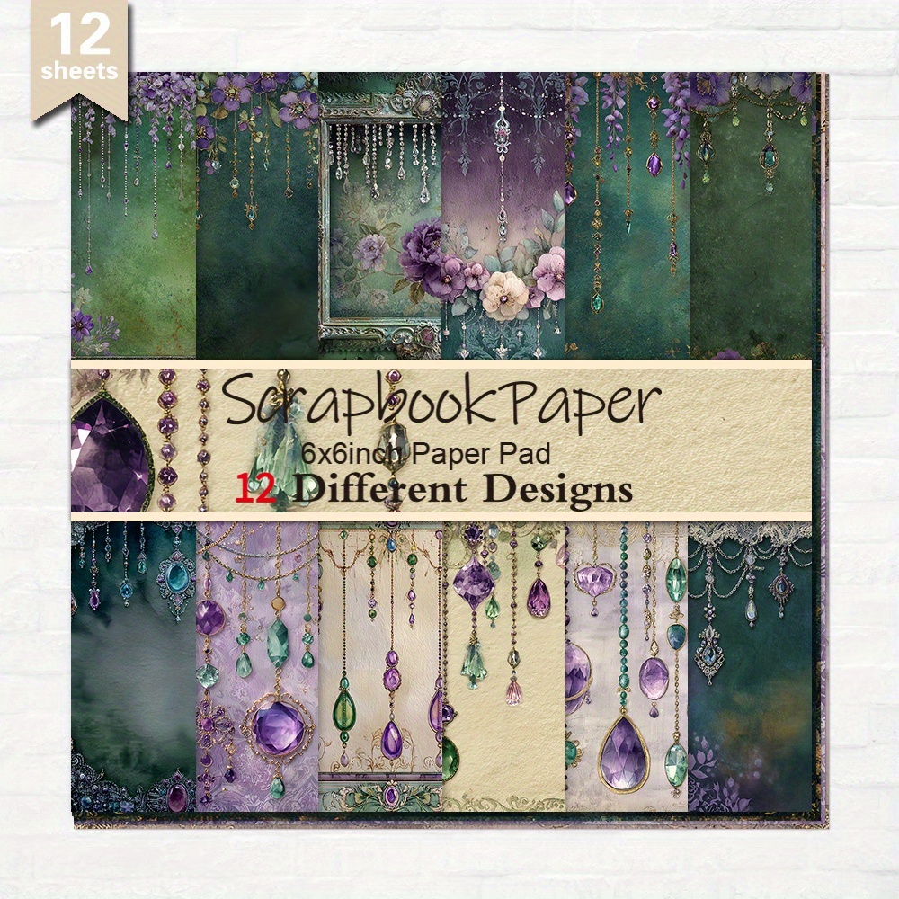 TEMU A Set Of 12 Sheets Of Scrapbook Paper Measuring 6 By 6 Inches, Suitable For Card Making And Journaling. Supplies Are Perfect For Diary