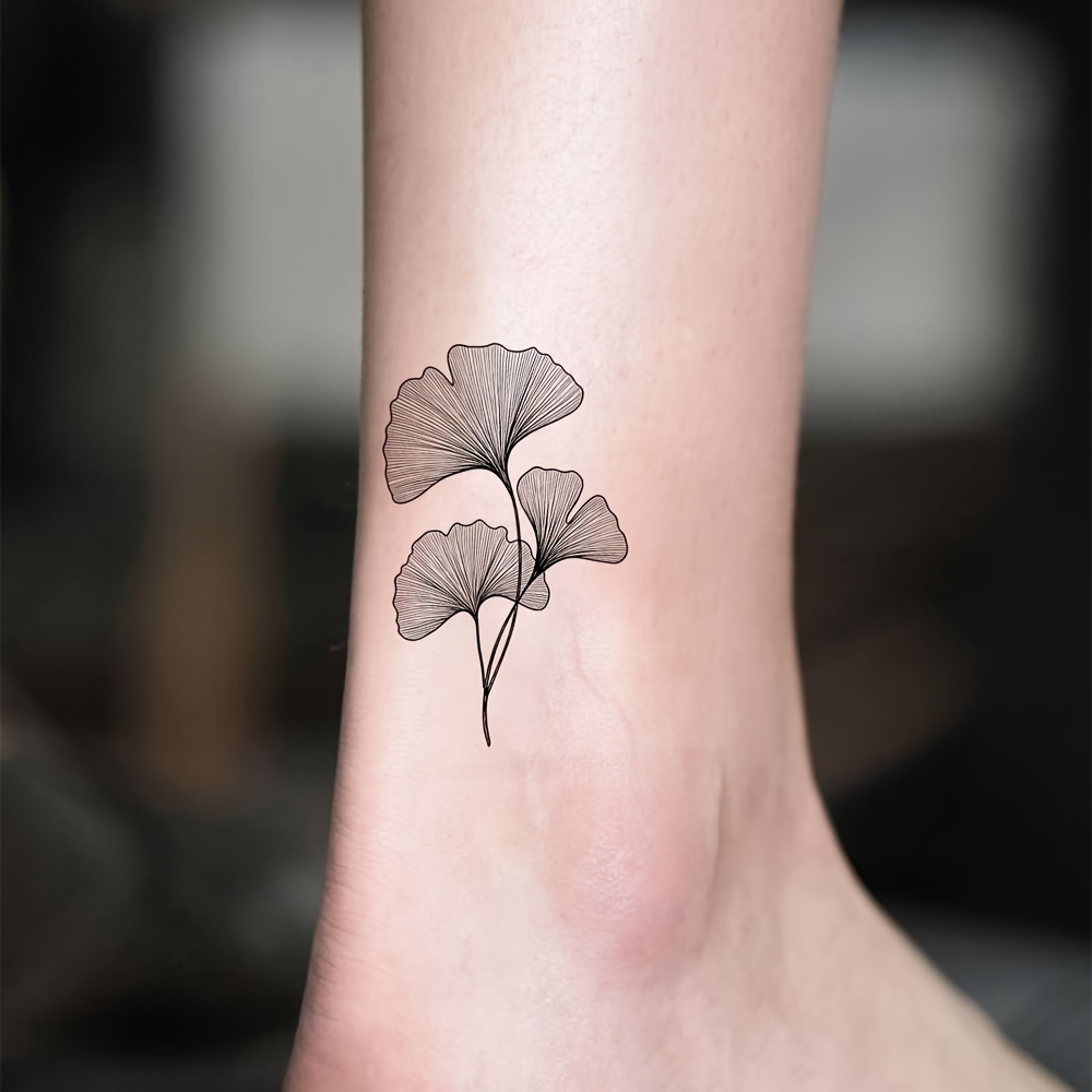 Image of Ginkgo Temporary Tattoo Sticker Fake Tattoos Hand Arm Body Art Delicate Realistic Waterproof And Long-lasting