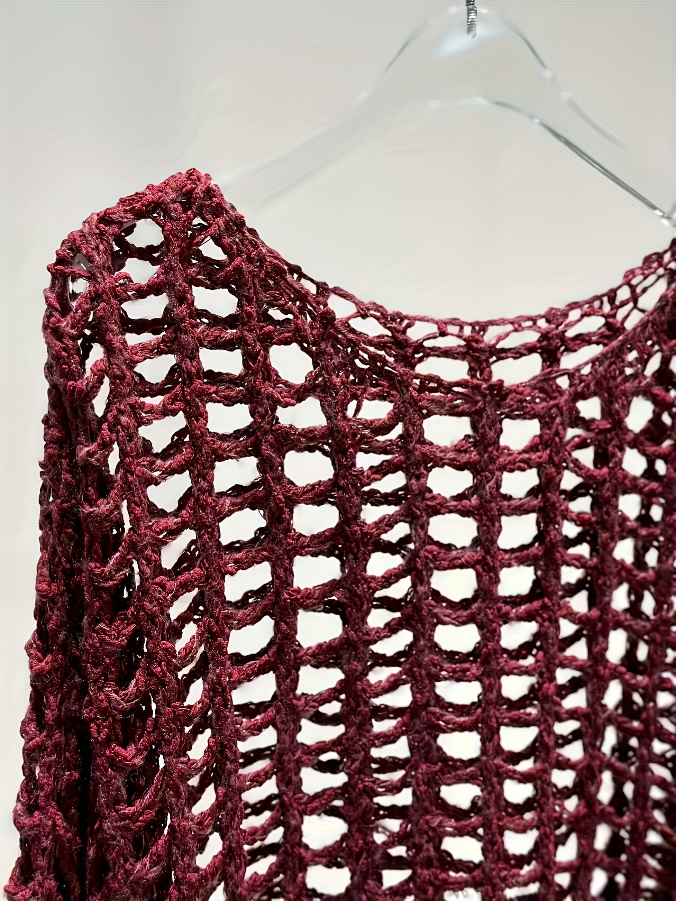 Casual Ripped Weave O Neck Sweaters