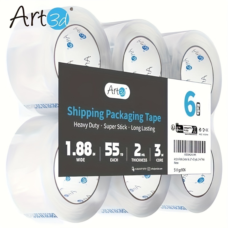 

6 Rolls Art3d Sealing -clear -1.88" X 55 Yds-2 Mil