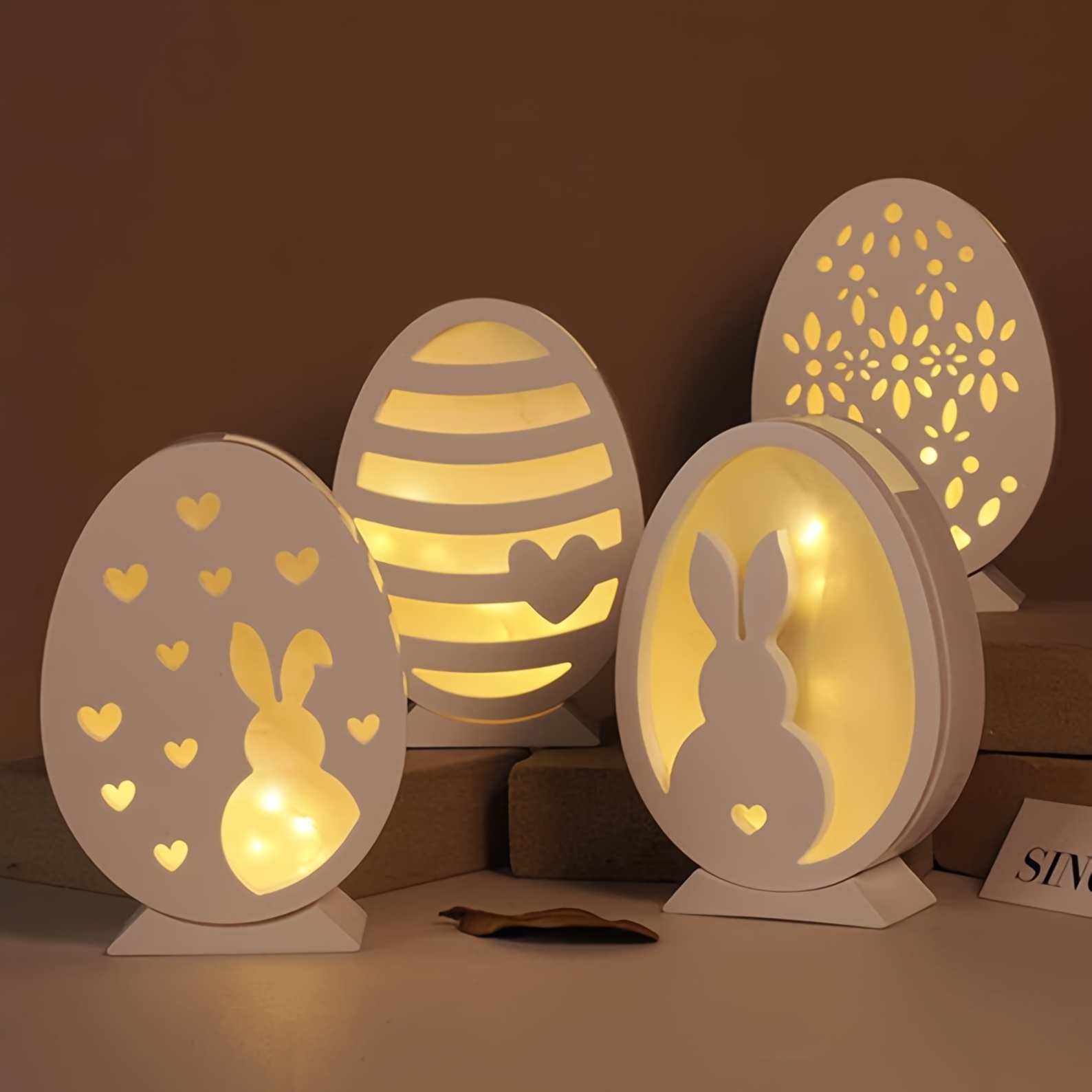 

3pcs/6pcs Silicone Easter Decor Molds, Led Light & Heart Bunny Resin Casting Molds, For Concrete, Cement, Plaster, Craft Molding Supplies For Holiday Decorations