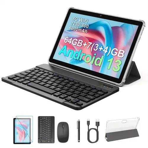 13 10 inch tablet rk3562 cpu core processor 3gb 64gb rom 6000 ma 1280 800ips 2mp 8mp support for 1tb expanded memory dual band wifi travel study