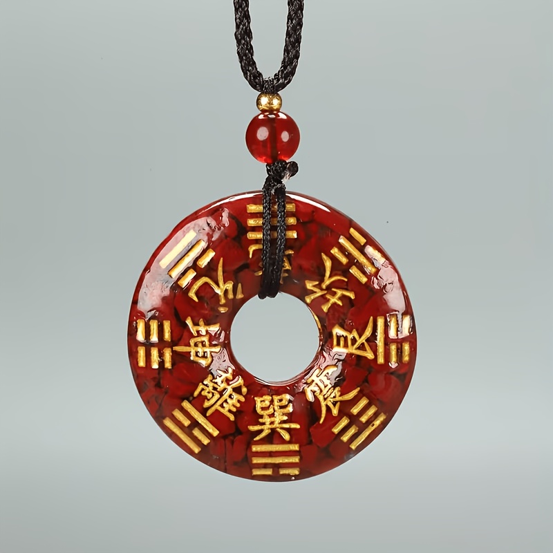 Cinnabar Ore Pendant Necklace, Artistic Design