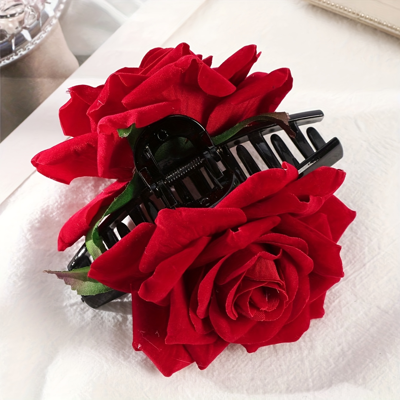 E-shop Valentinstag Rosen Simulationsblume Haarspange, geeignet für den täglichen Gebrauch und als Geschenk für Freunde