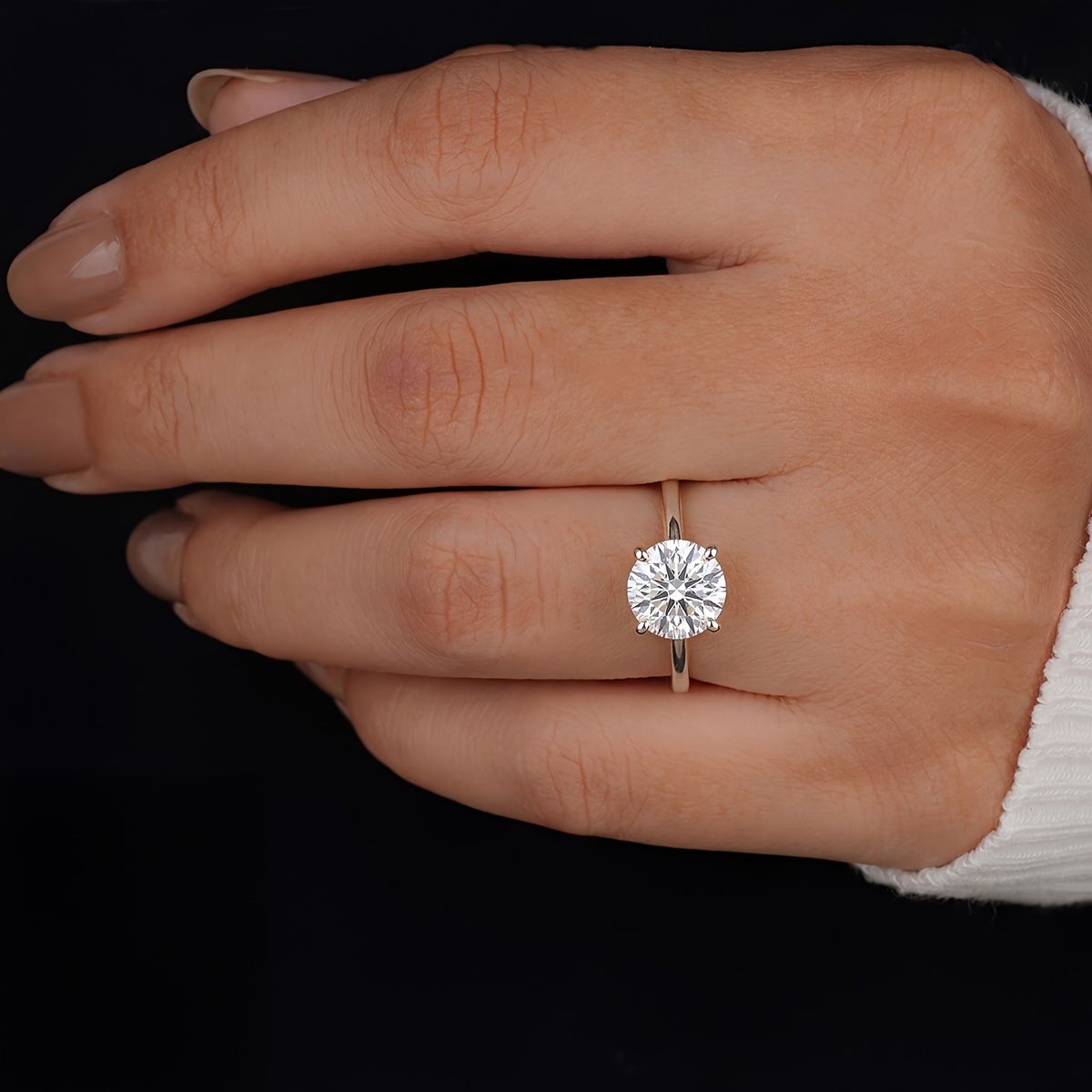 Women's Easy Smooth Four-Claw Design Ring