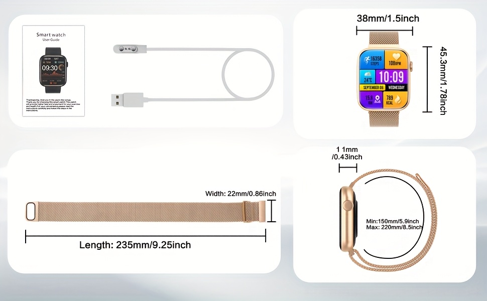 Unisex Smartwatch, 1.9-Inch AMOLED HD Touch Screen, DA GPT AI Fitness Tracker Watch, Supports Wireless Calls/Message Reminders, AI Dials, Smart Voice, Remote Camera, Sitting Reminder, Water Drinking Reminder, Music Control, Alarm Clock, Timer, Health Monitoring Tracker That Can Set Date And Time on The Watch, Suitable for Men And Women, Is The Best Gift for Family/Friends/Relatives, Birthday Gift, Holiday Gift, Christmas Gift