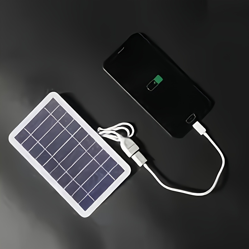 带有 led 指示灯的便携式 usb 太阳能板充电器 - 紧凑型多功能户外行动电源，适合旅行、露营和紧急情况 - 充电智慧型手机、平板电脑、手电筒和风扇、旅行电源 |多功能太阳能板 |耐用的太阳能板 详情 2