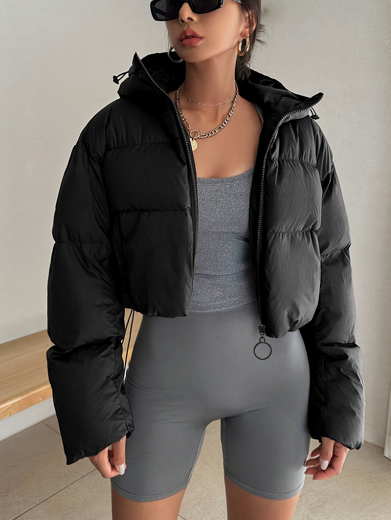 casaco acolchoado feminino com completo casaco Temu Portugal