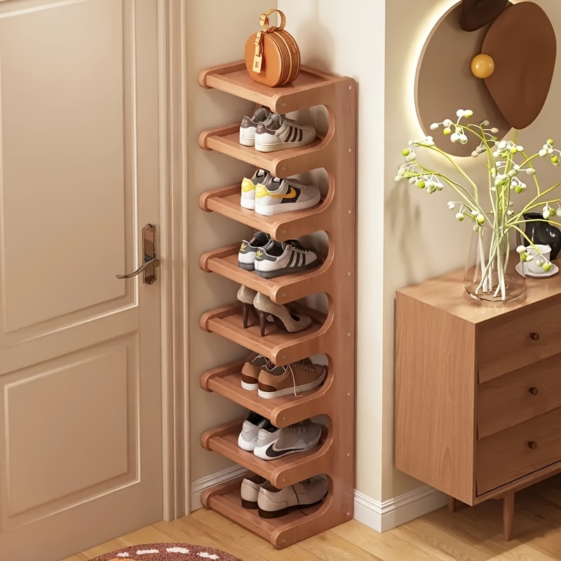 8 story bamboo shoe rack multi purpose storage rack narrow space storage rack simple bamboo shoe rack suitable for   rooms room decoration rack bookshelf kitchen shelf holiday gift housewarming gift shoe storage box