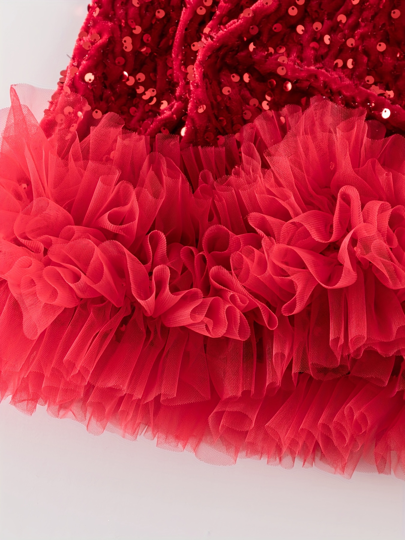 girls fashionable elegant sequined red sparkly dress - Temu Oman