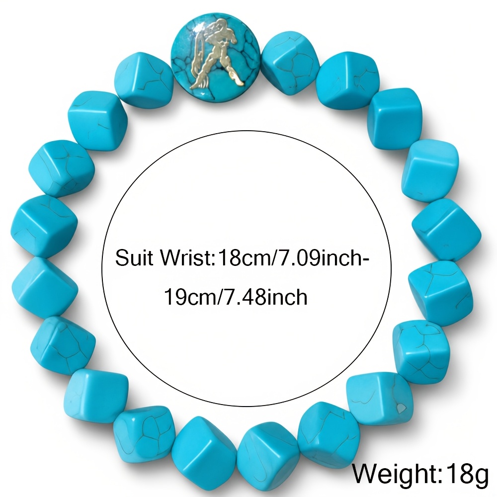 Unique 12 Constellations Blue Stone Bracelet for Men