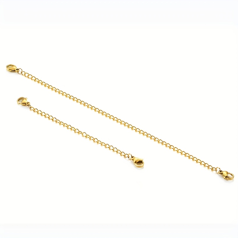 TEMU Juego de 5 piezas de extensión de collar, cadena extensora para hacer collares, cadena de extensión dorada